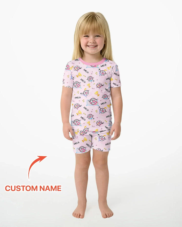 Zweiteiliges Pyjama-Set mit kurzen Ärmeln und Shorts im Sommer-Design