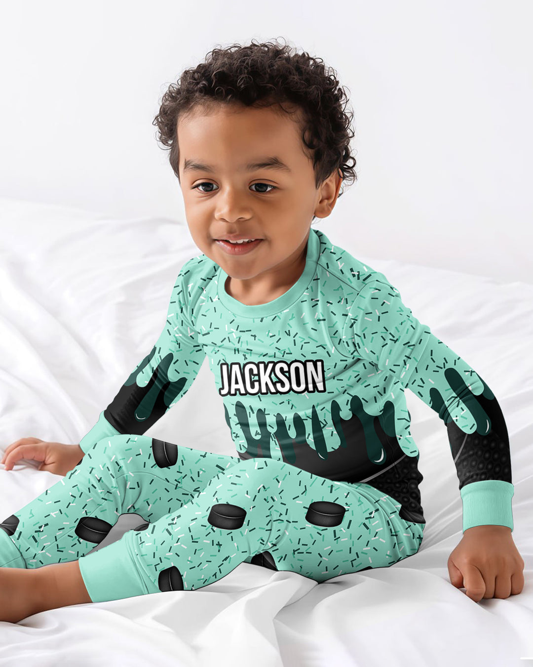 Icecream Drip  Bamboo Two Piece Long Sleeve Pajama Set