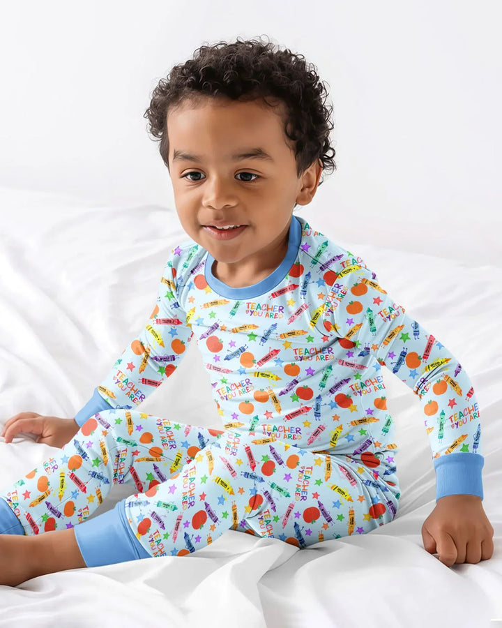 Zweiteiliges Langarm-Pyjama-Set mit Sommerfrüchten