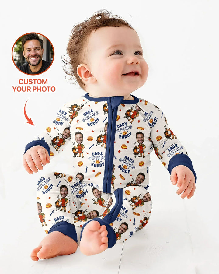 Gerippte Babykleidung mit individuellem Foto - Weich &amp; Skizzenhaft
