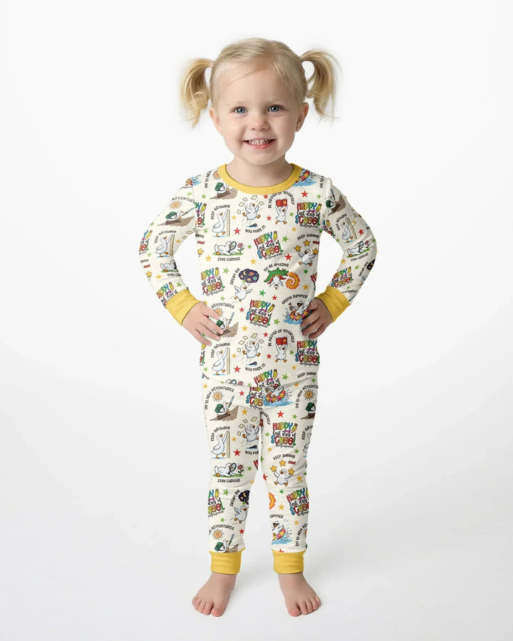 Zweiteiliges Langarm-Pyjama-Set mit Sommerfrüchten