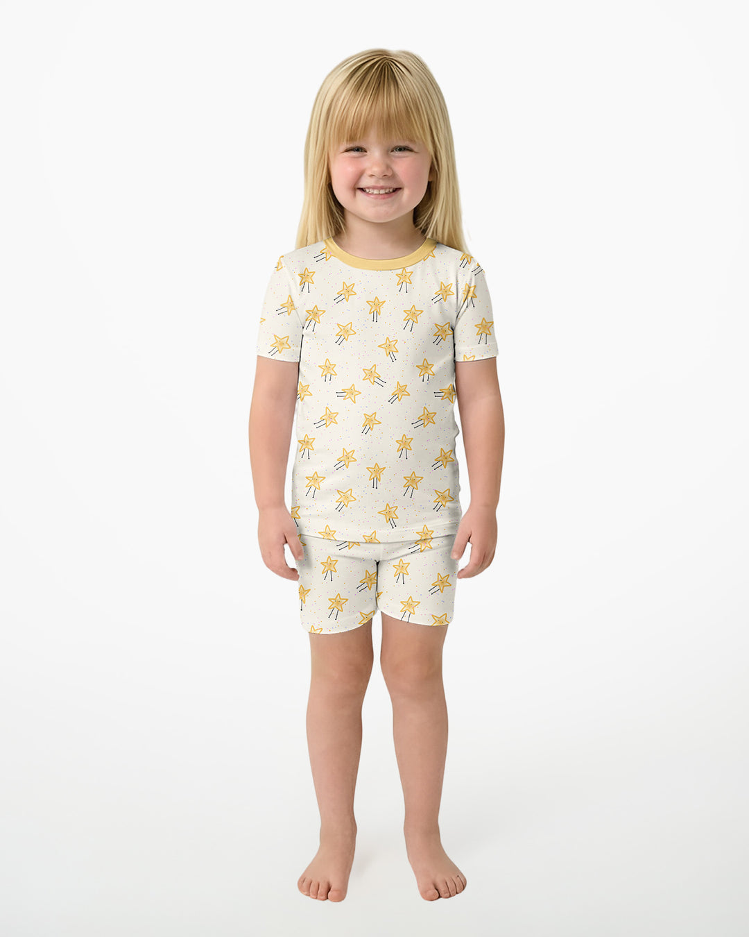 Schlafanzug-Set zweiteilig, kurze Ärmel, kurze Hose, Bambus