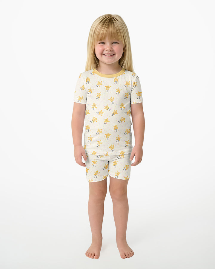 Schlafanzug-Set zweiteilig, kurze Ärmel, kurze Hose, Bambus