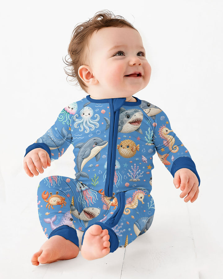 Cute Ocean Animals Bamboo Convertible Zippy