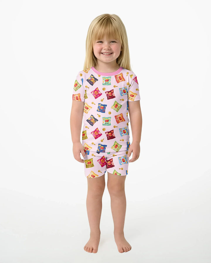 Schlafanzug-Set zweiteilig, kurze Ärmel, kurze Hose, Bambus