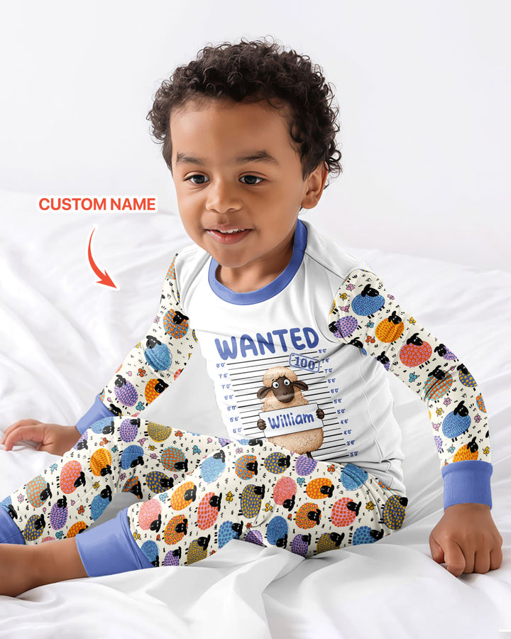 The Lost Sheep Custom Name Bamboo Two Piece Long Sleeve Pajama Set