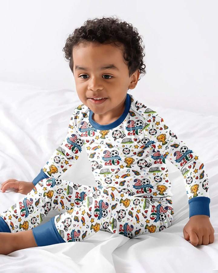 Zweiteiliges Langarm-Pyjama-Set mit Sommerfrüchten