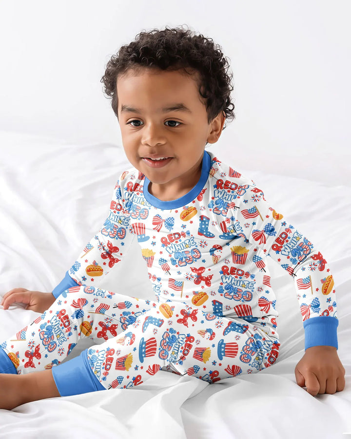 Zweiteiliges Langarm-Pyjama-Set mit Sommerfrüchten
