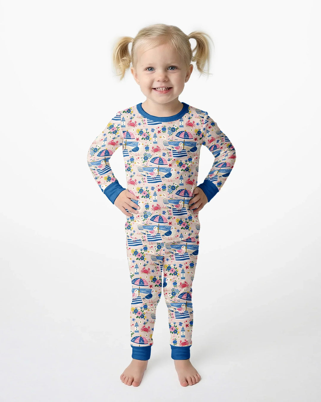 Zweiteiliges Langarm-Pyjama-Set mit Sommerfrüchten