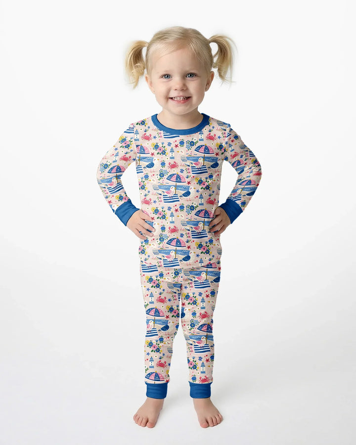 Zweiteiliges Langarm-Pyjama-Set mit Sommerfrüchten