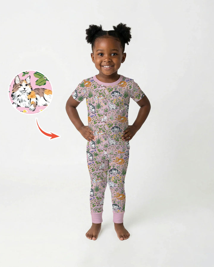 Zweiteiliges, kurzärmliges Pyjama-Set mit Marienkäfern