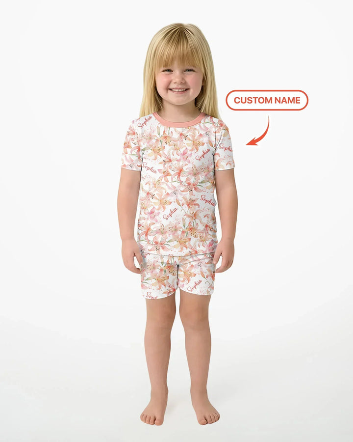 Zweiteiliges Pyjama-Set mit kurzen Ärmeln und Shorts im Sommer-Design