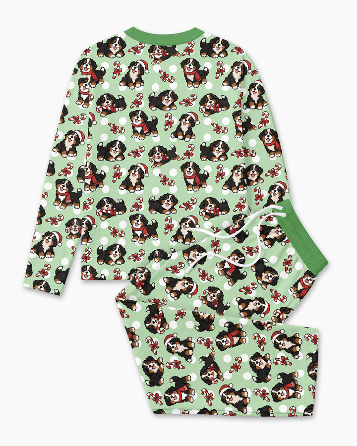 Holiday Bernese Mountain Christmas Dog Bamboo Men's Pajama Set