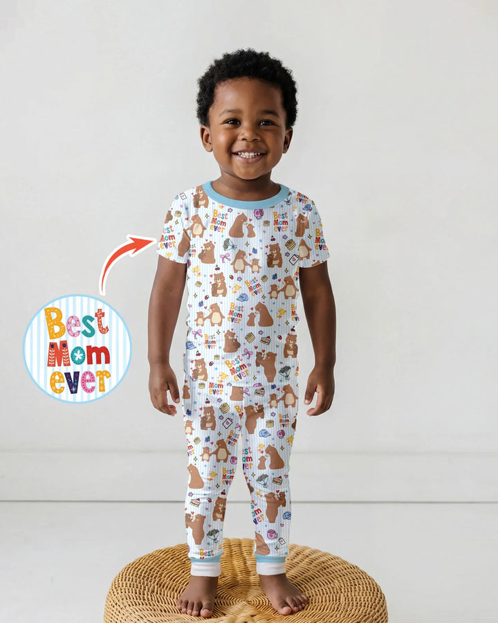 Zweiteiliges, kurzärmliges Pyjama-Set mit Marienkäfern