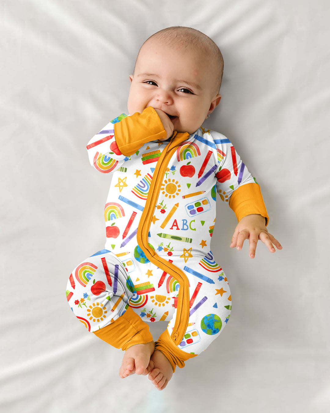 Gerippte Babykleidung mit individuellem Foto - Weich &amp; Skizzenhaft