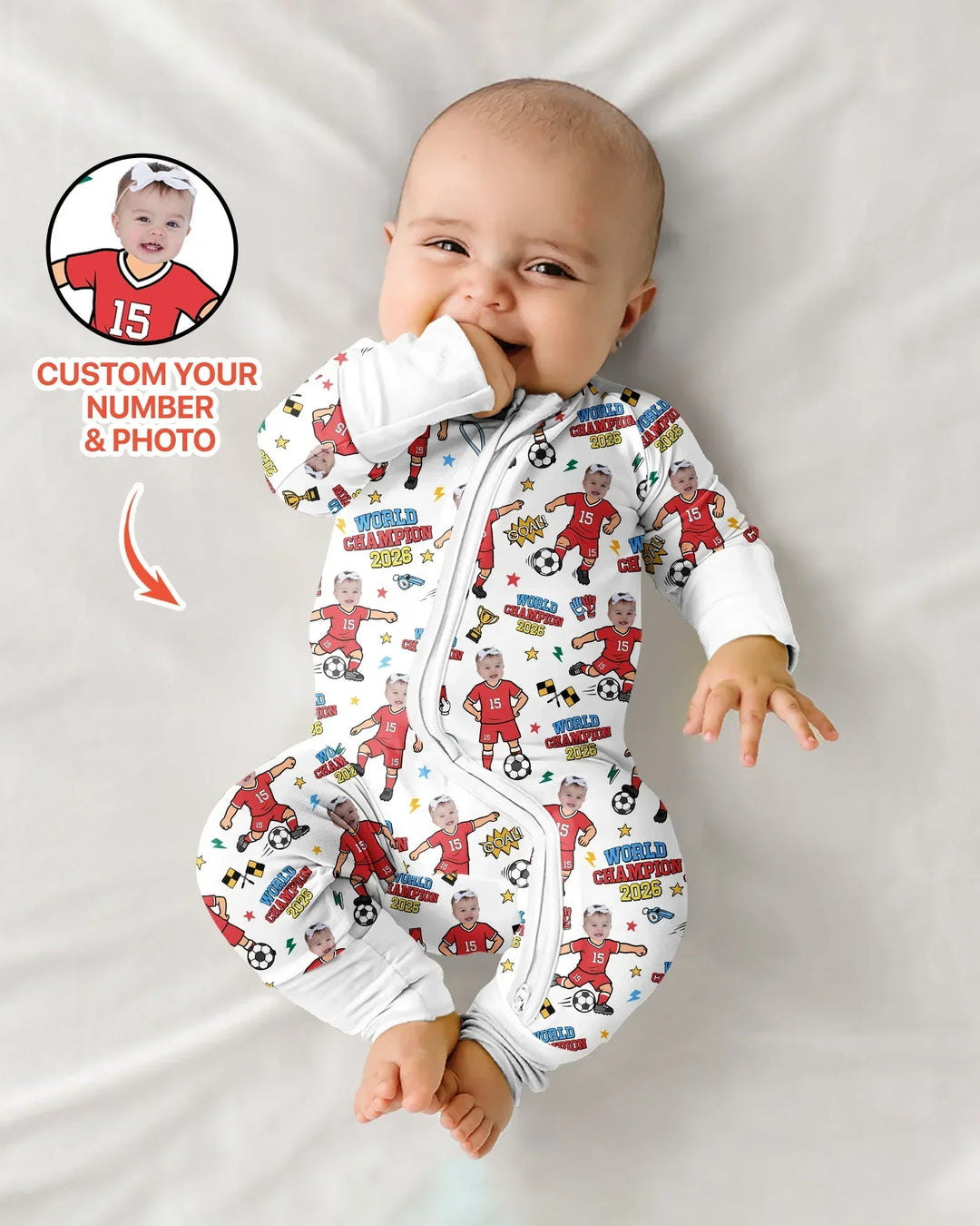 Gerippte Babykleidung mit individuellem Foto - Weich &amp; Skizzenhaft