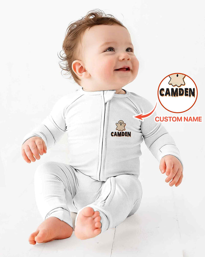 Personalized Ghost Halloween Baby Bamboo Convertible Zippy