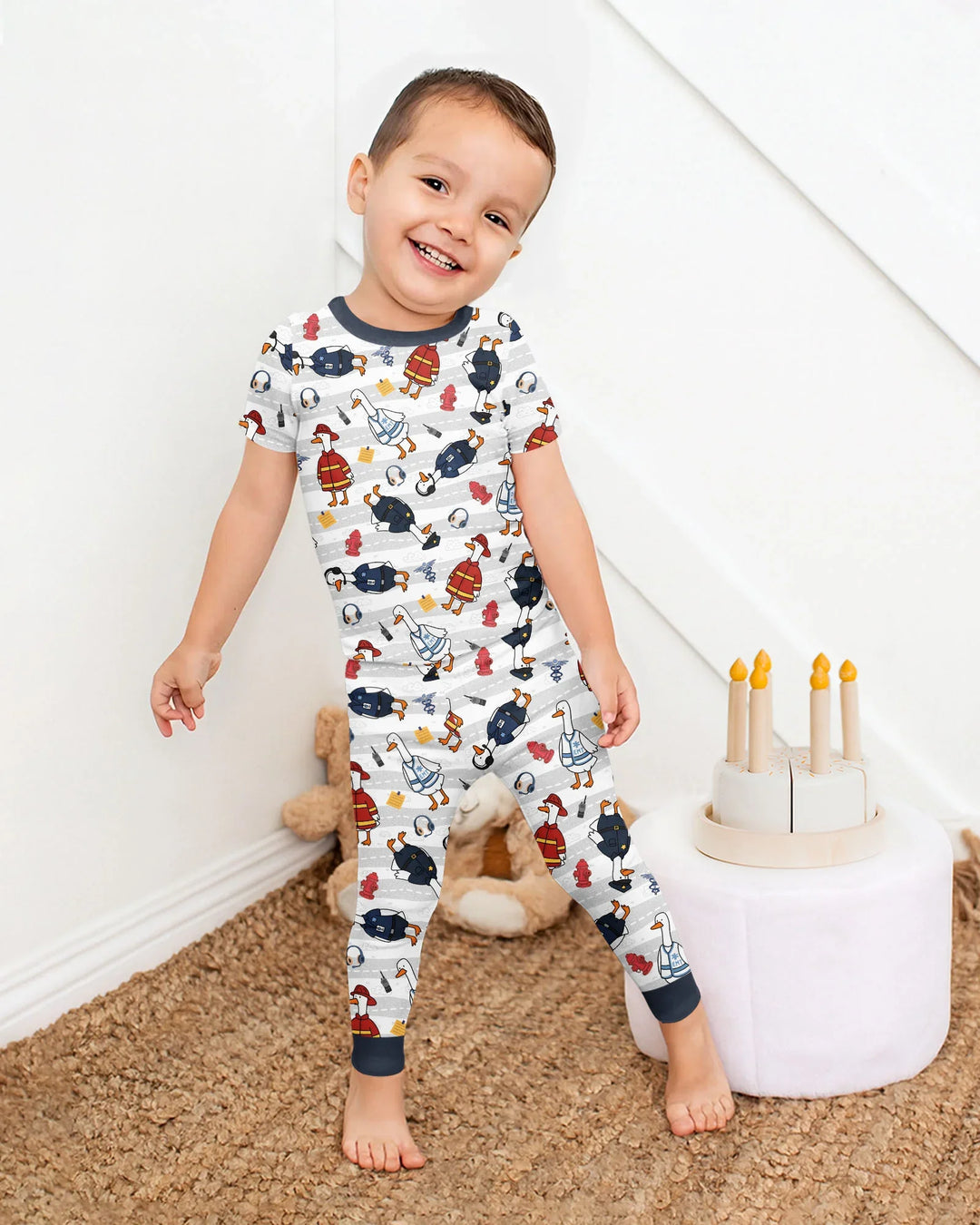 Rescue Goose Squad Bamboo Two Piece Short Sleeve Pajama Set