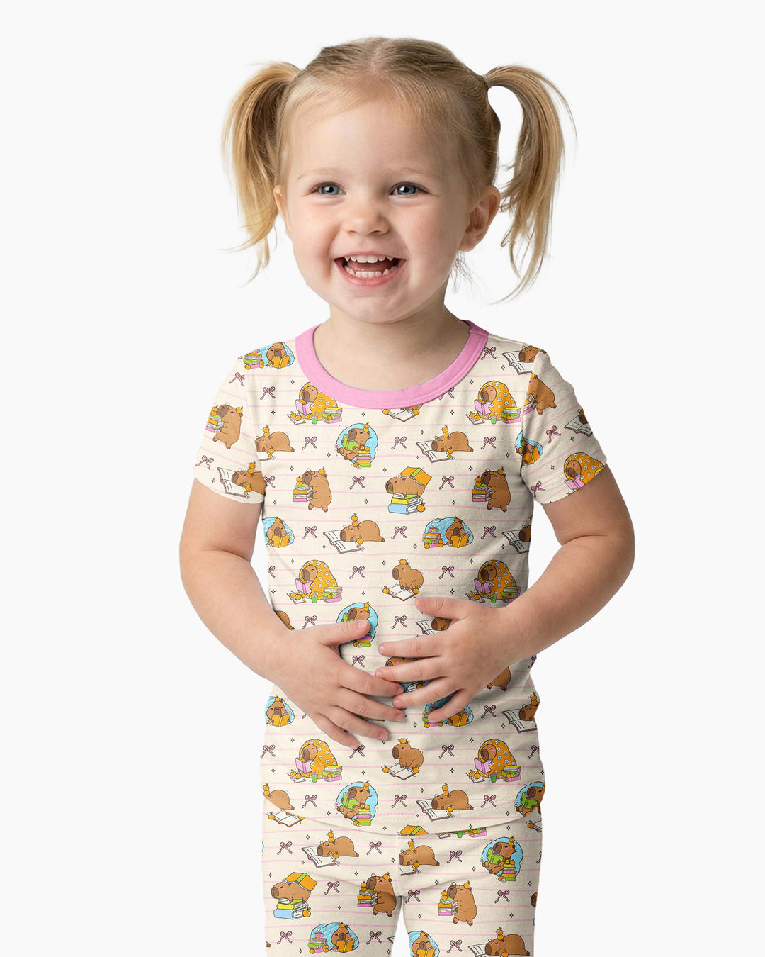 Zweiteiliges, kurzärmliges Pyjama-Set mit Marienkäfern