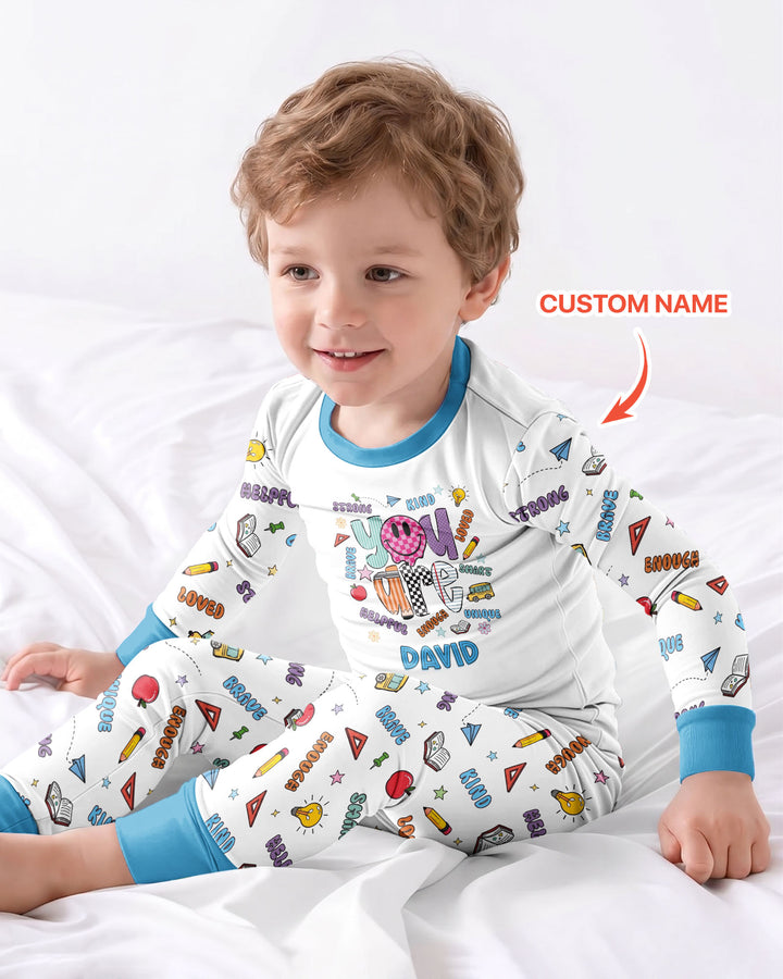 Custom Name You Are Everything Bamboo Two Piece Long Sleeve Pajama Set