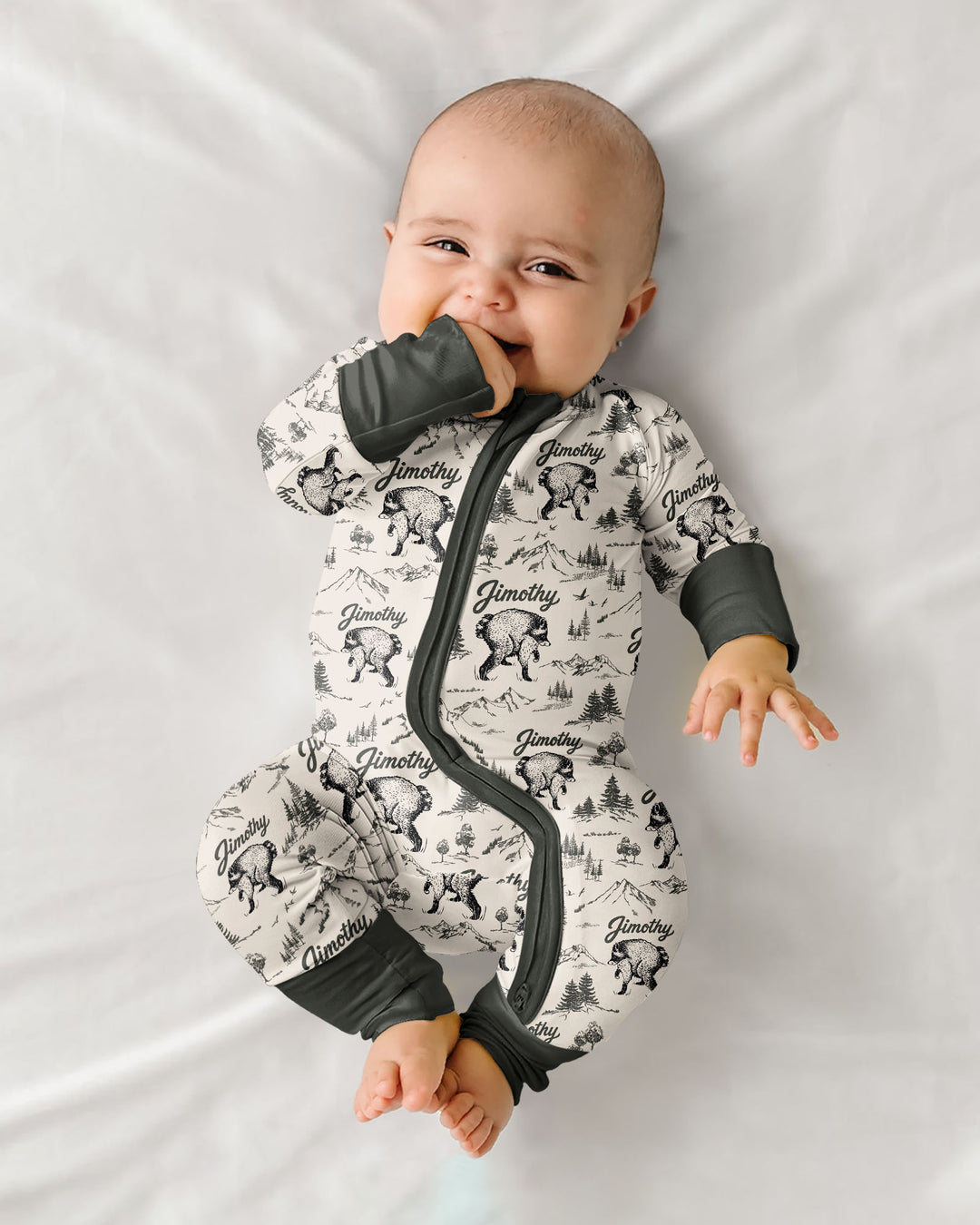 Gerippte Babykleidung mit individuellem Foto - Weich &amp; Skizzenhaft