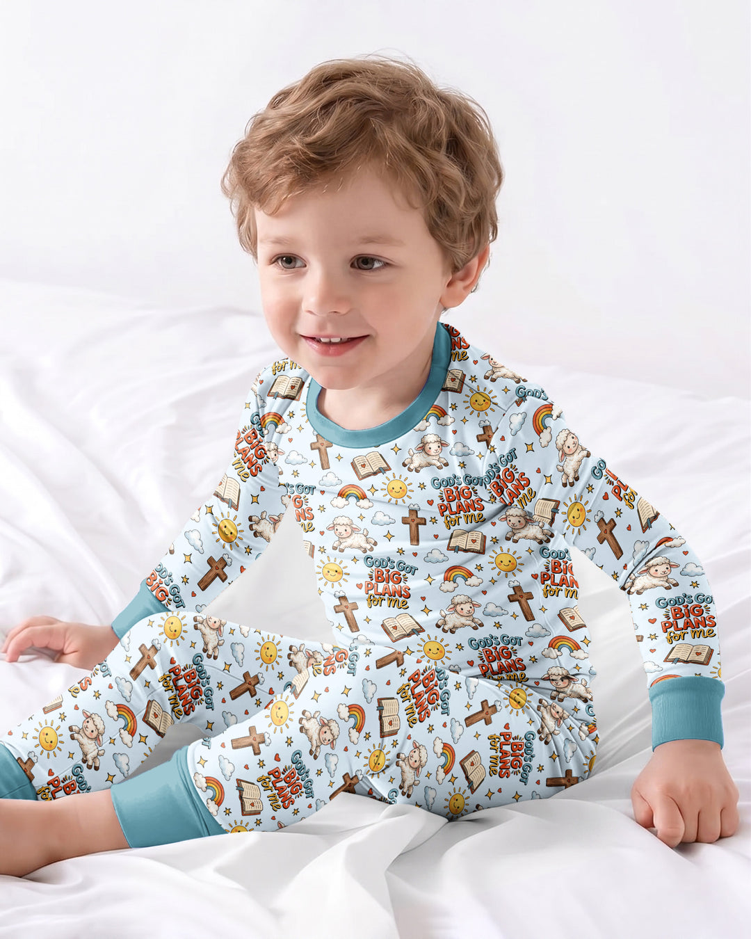 Zweiteiliges Langarm-Pyjama-Set mit Sommerfrüchten