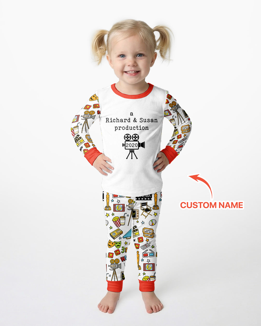 Zweiteiliges Langarm-Pyjama-Set mit Sommerfrüchten