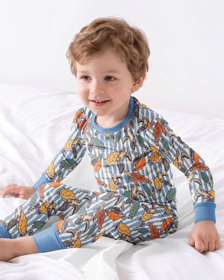 Zweiteiliges Langarm-Pyjama-Set mit Sommerfrüchten