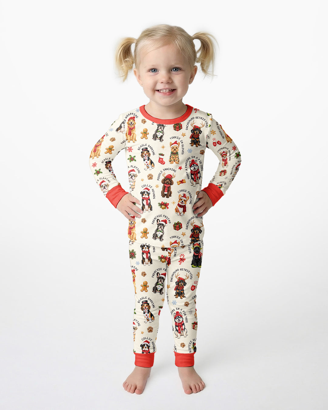 The 12 Dogs Of Christmas Bamboo Two Piece Long Sleeve Pajama Set