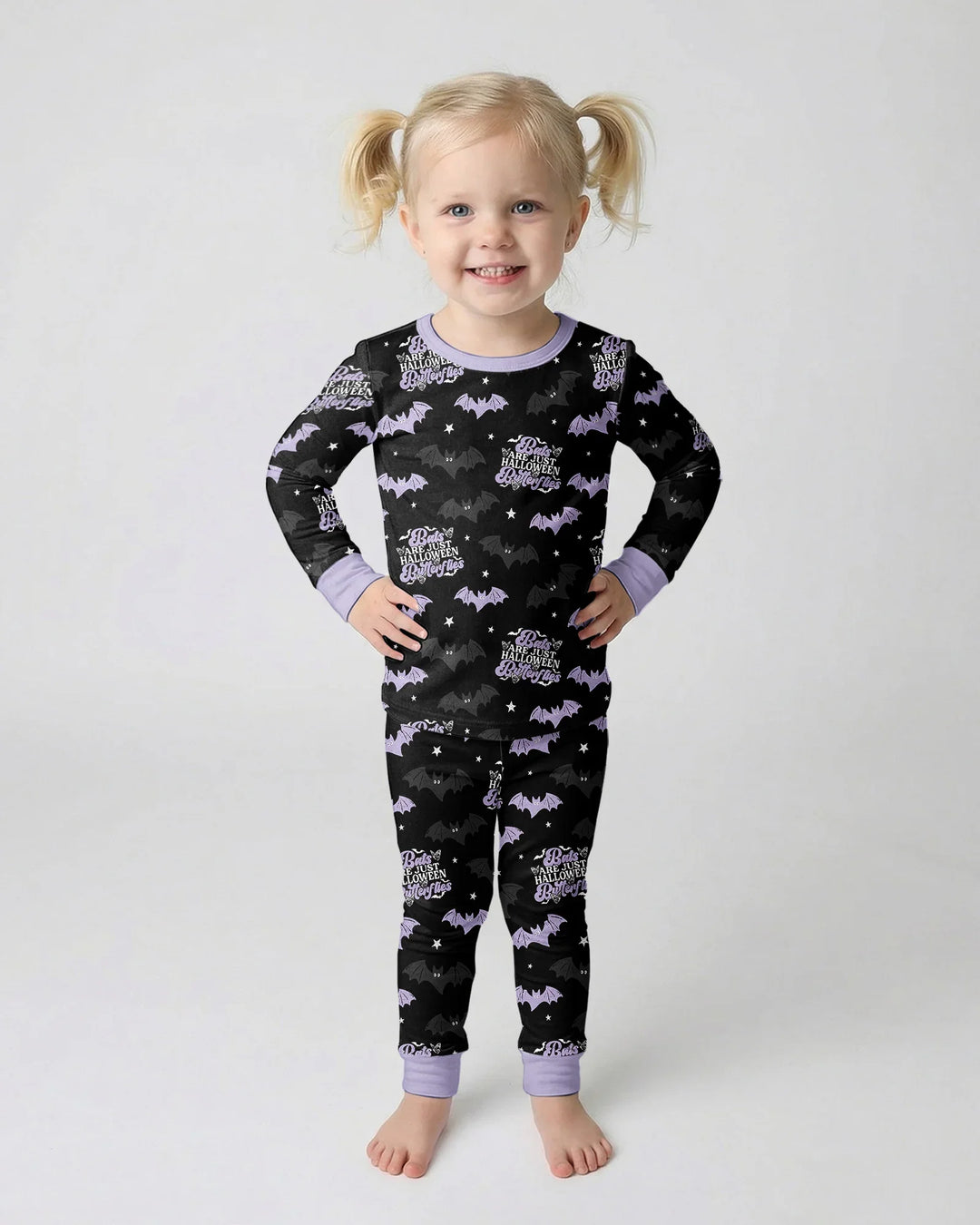Halloween Butterflies Bamboo Two Piece Long Sleeve Pajama Set