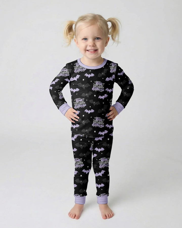 Halloween Butterflies Bamboo Two Piece Long Sleeve Pajama Set