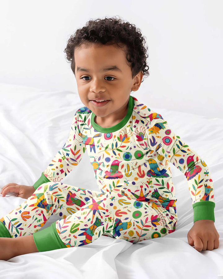 Party Piñatas Bamboo Two Piece Long Sleeve Pajama Set