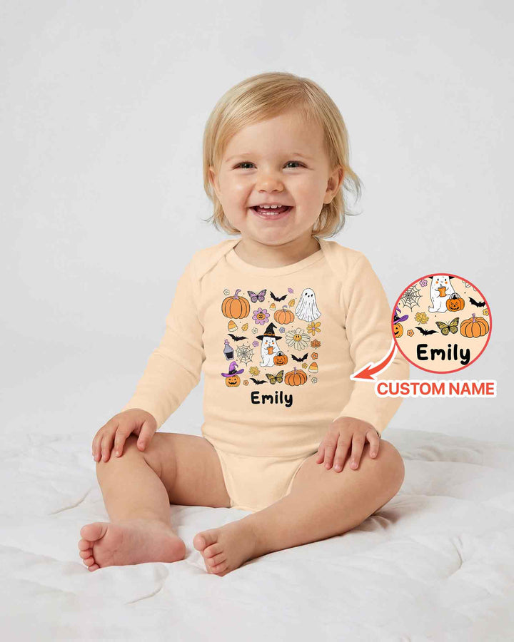 Personalized Retro Halloween Bamboo Bodysuit
