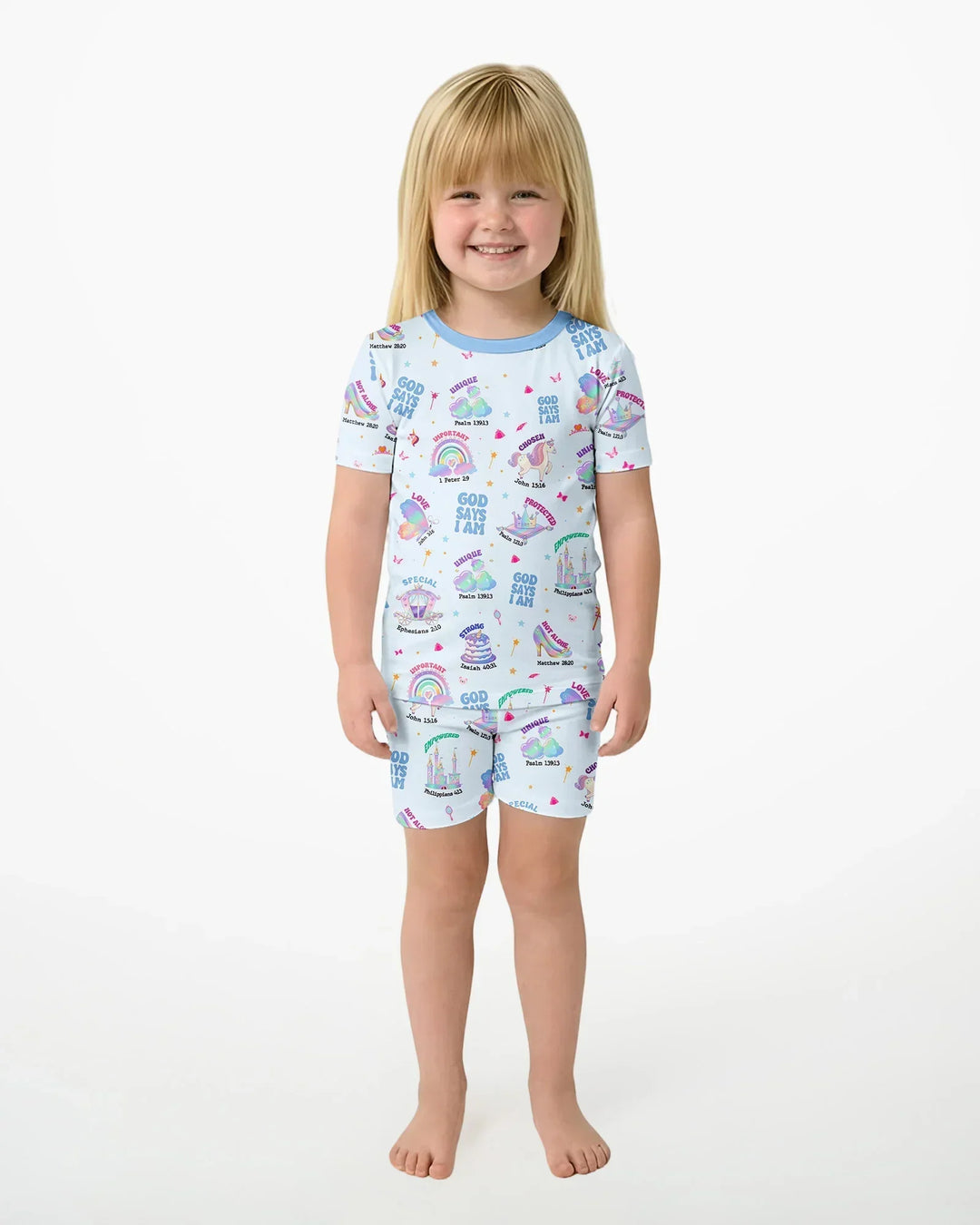 Zweiteiliges Pyjama-Set mit kurzen Ärmeln und Shorts im Sommer-Design