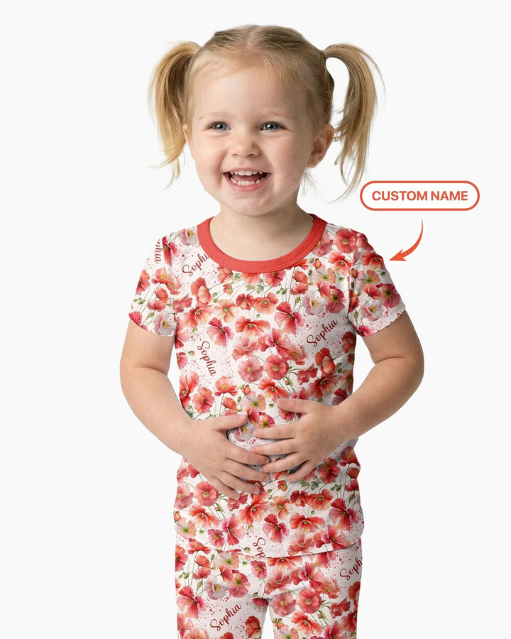 Zweiteiliges, kurzärmliges Pyjama-Set mit Marienkäfern