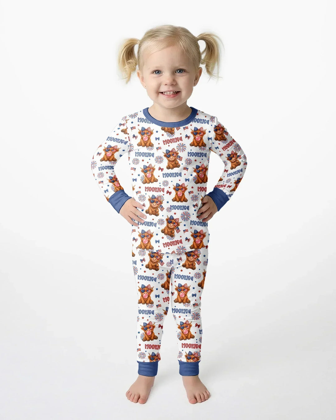 Zweiteiliges Langarm-Pyjama-Set mit Sommerfrüchten