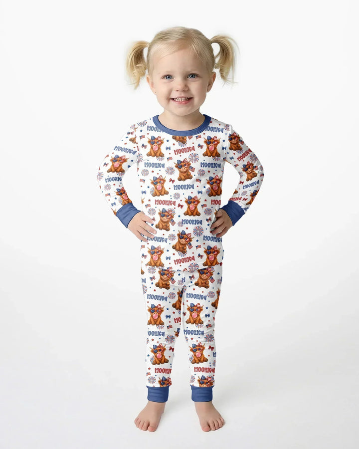 Zweiteiliges Langarm-Pyjama-Set mit Sommerfrüchten