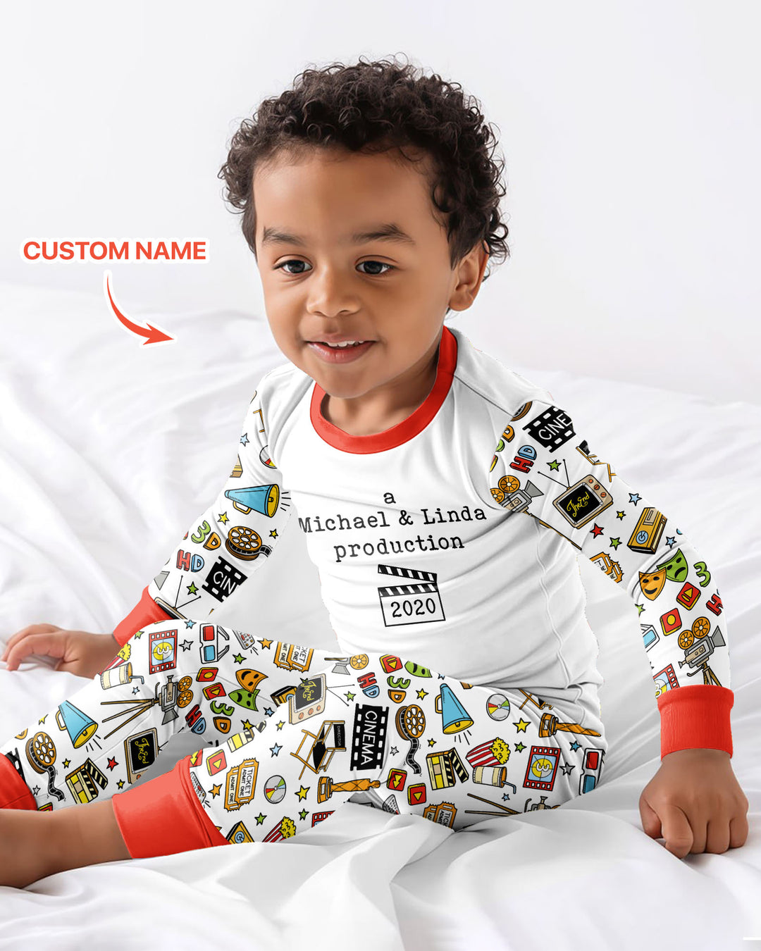 Zweiteiliges Langarm-Pyjama-Set mit Sommerfrüchten