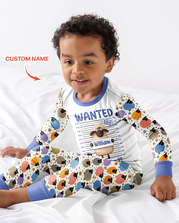 The Lost Sheep Custom Name Bamboo Two Piece Long Sleeve Pajama Set