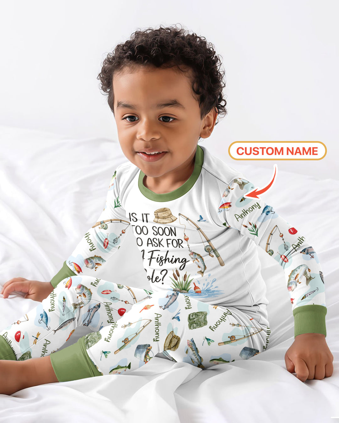Is It Too Soon To Ask For A Fishing Pole Bamboo Two Piece Long Sleeve Pajama Set
