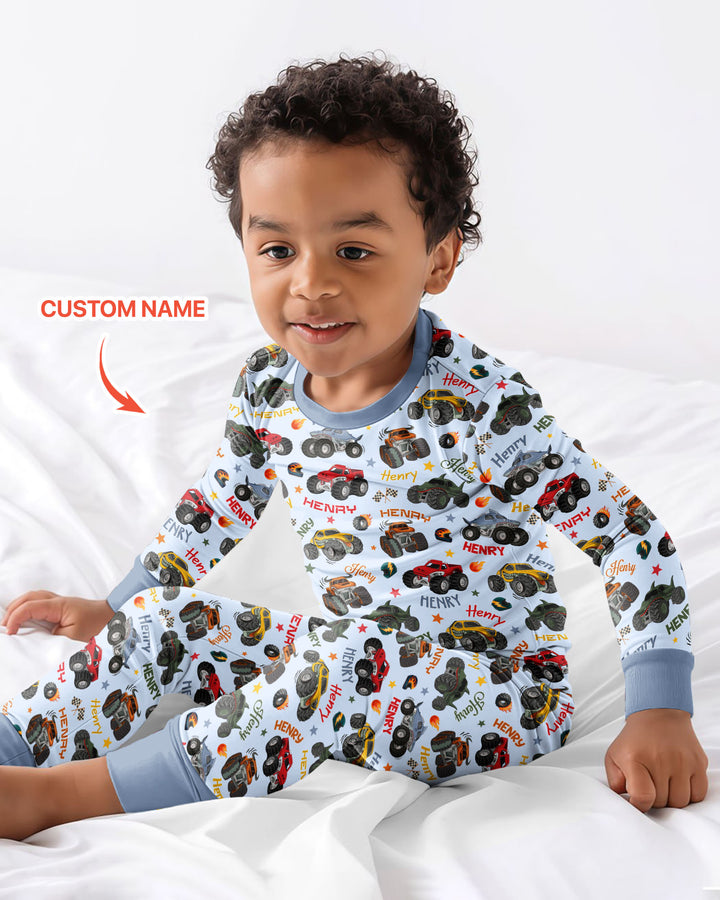 Zweiteiliges Langarm-Pyjama-Set mit Sommerfrüchten