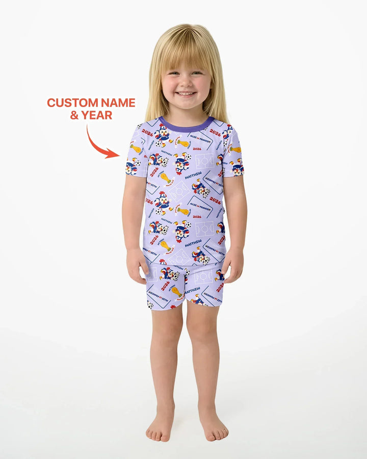 Zweiteiliges Pyjama-Set mit kurzen Ärmeln und Shorts im Sommer-Design