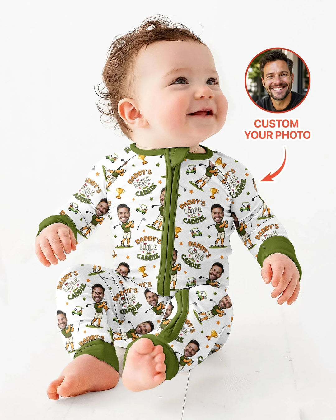 Gerippte Babykleidung mit individuellem Foto - Weich &amp; Skizzenhaft