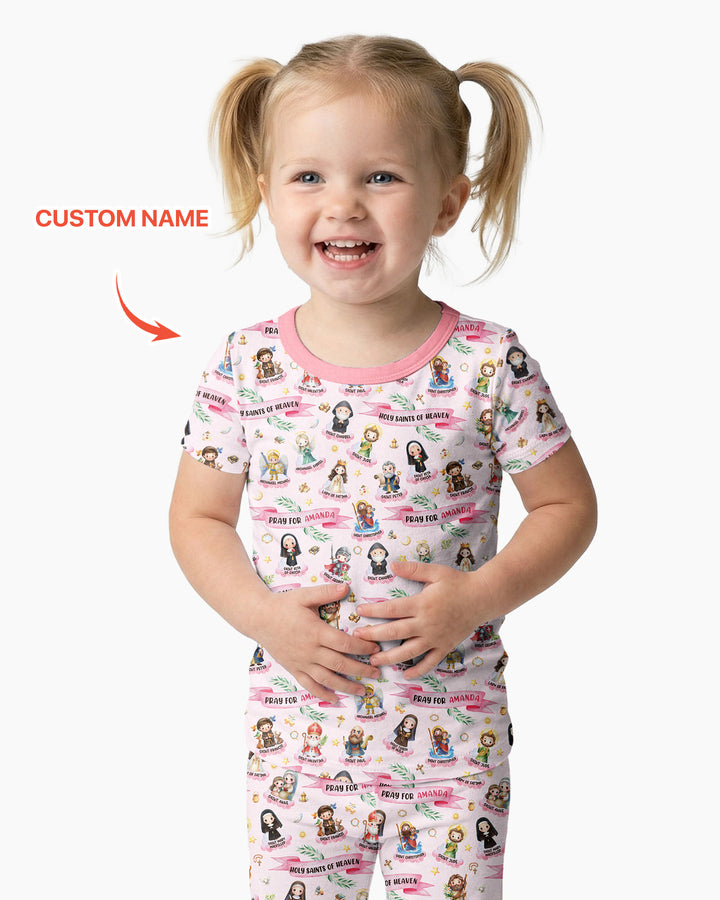 Zweiteiliges, kurzärmliges Pyjama-Set mit Marienkäfern