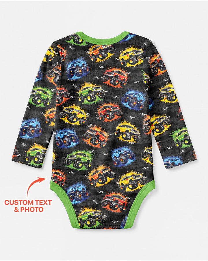 Birthday Truck Rally Bamboo Bodysuit