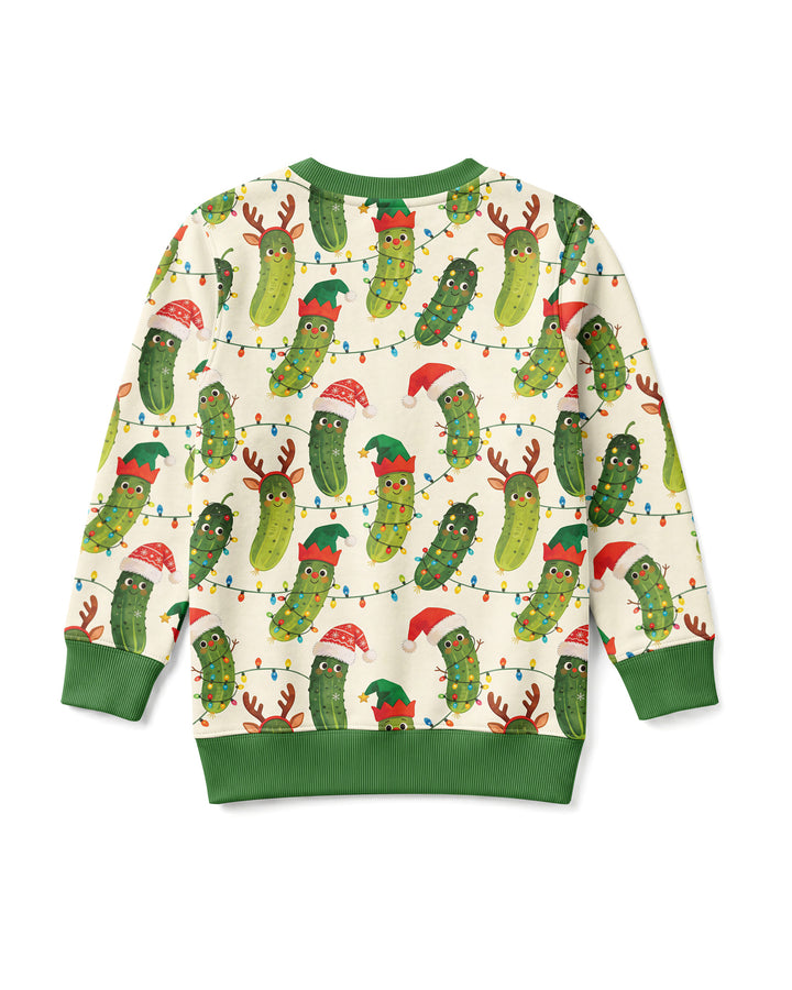 Cheerful Christmas Pickle Bamboo Crewneck Sweatshirt