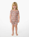Pastel Pumpkin Patch Bamboo Two Piece Short Sleeve Shorts Pajama Set
