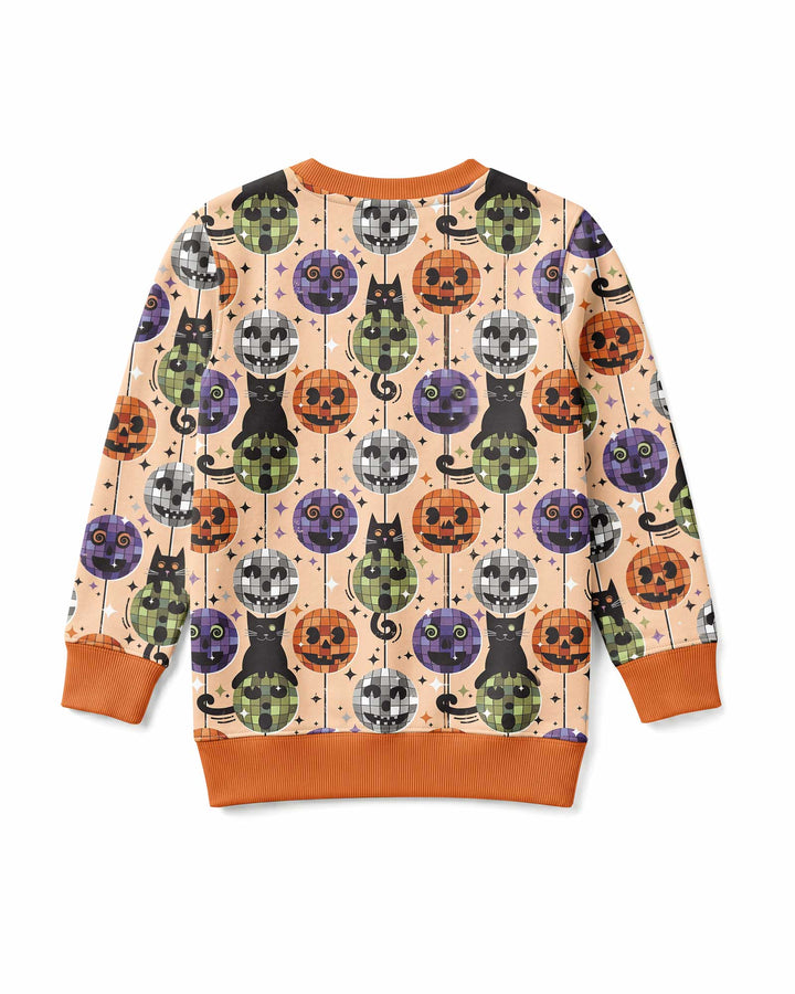 Groovy Halloween Disco Cat Bamboo Crewneck Sweatshirt