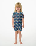 Retro Halloween Cat Bamboo Two Piece Short Sleeve Shorts Pajama Set
