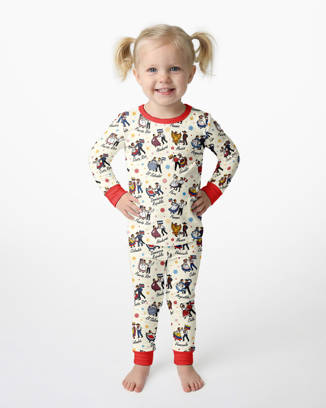 Zweiteiliges Langarm-Pyjama-Set mit Sommerfrüchten